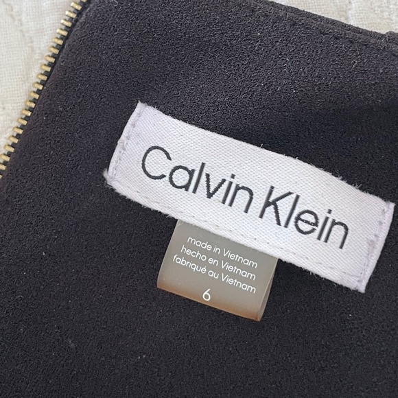 Calvin Klein Crewneck Chiffon Sleeves Flare-Leg Belted Jumpsuit Size 6 - Picture 9 of 9